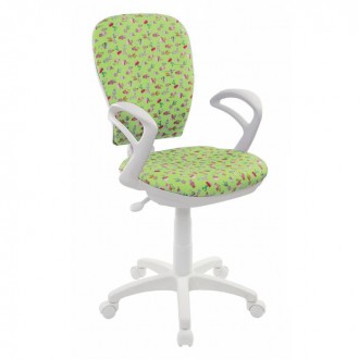 Кресло детское Бюрократ CH-W513AXN/CACTUS-GN зеленый кактусы Cactus-GN (пластик белый)