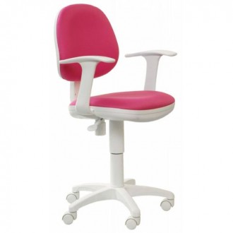 Кресло детское Бюрократ CH-W356AXSN/15-55 розовый 15-55 колеса белый/розовый (пластик белый)