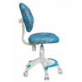 Кресло детское Бюрократ KD-W6-F/AQUA голубой марки сетка (пластик белый)