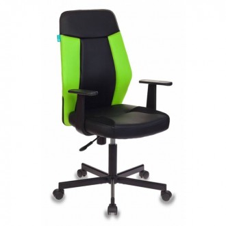 Кресло Бюрократ CH-606/BL+TW-18 черный/салатовый искусст.кожа/ткань крестовина металл