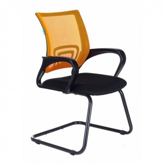Кресло Бюрократ CH-695N-AV/OR/TW-11 на полозьях оранжевый TW-38-3 сиденье черный TW-11