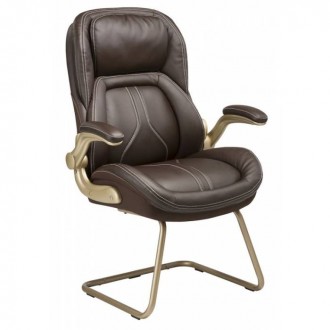 Кресло Бюрократ T-9919A-LOW-V/BROWN низкая спинка коричневый рец.кожа/кожзам