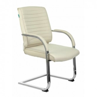 Кресло Бюрократ T-8010N-LOW-V/IVORY на полозьях слоновая кость OR-10 искусственная кожа