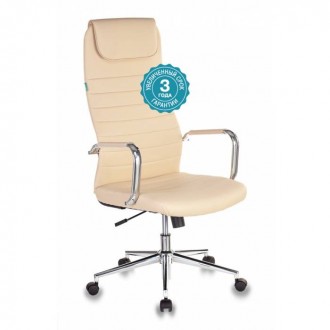 Кресло руководителя Бюрократ KB-9N/ECO/OR-12 бежевый сиденье бежевый искусственная кожа крестовина хром колеса черный