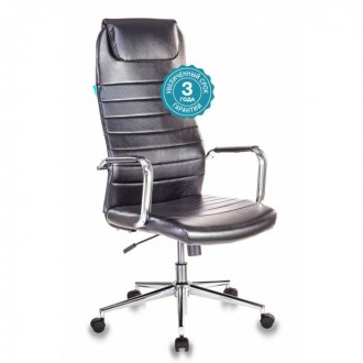 Кресло руководителя Бюрократ KB-9N/ECO/BLACK черный сиденье черный искусственная кожа крестовина хром колеса черный