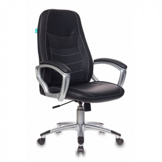 Кресло руководителя Бюрократ T-9910N/BLACK черный искусственная кожа (пластик серебро)