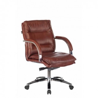 Кресло руководителя Бюрократ T-9927SL-LOW светло-коричневый Leather Eichel кожа низк.спин. крестовина металл хром (T-9927SL-LOW/CHOK)