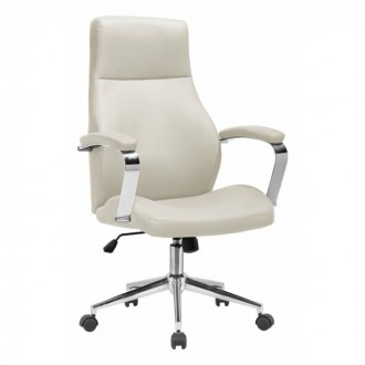 Кресло руководителя Бюрократ T-703SL/MILK молочный искусственная кожа крестовина хром